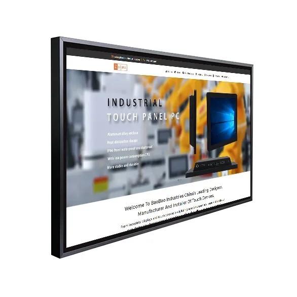 Quality 55 inch Infrared Touch Screen Monitor Display Wall Mounted LCD Capacitive Touch for sale
