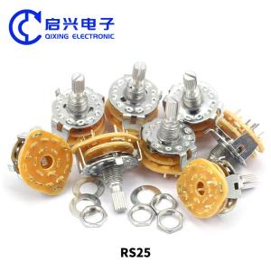 China 2pcs RS25 Potentiometer Rotary Switch 2*5 Files 10000 Cycels wholesale