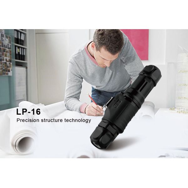 LP Series 4 Pin Plastic M16 Radio Frequency Interference Socket Panel Waterproof Electrical Connectors 12V