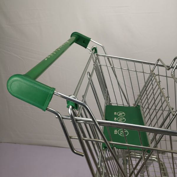 PU Wheels Grocery Shopping Trolley 210L Metal Shopping Cart With Beverage Chassis