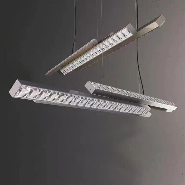 Decorative Lamp Led Chandelier Chrome Round Ring Lighting Large Modern Crystal Chandelier