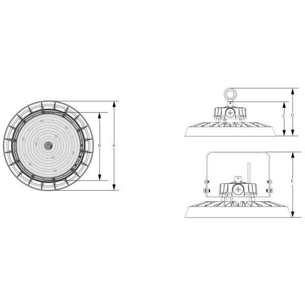 LED Highbay Light Featuring DIP Switchable Settings for Power and Color Temperature with Multiple Beam Angle Options for Industrial