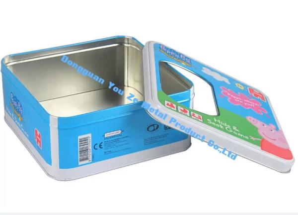 Food Grade Rectangular Tin Boxes CYMK Printed Tin Food Containers Tin Can Metal