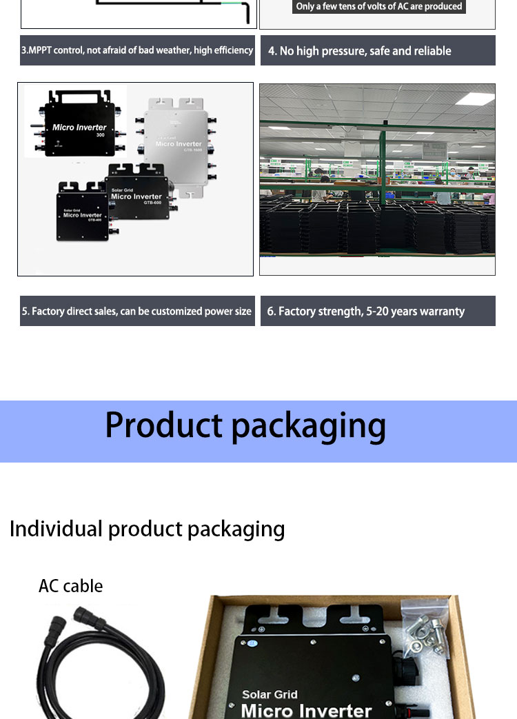 300W Micro Inverters With Monitoring Micro Grid Tie Solar Inverter With 100% Safety Solar Micro Inverters