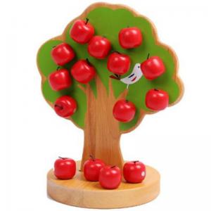 China Apple Tree Wooden Montessori Baby Toys For Kids Pick Fruit Educational wholesale