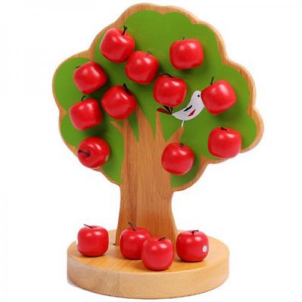 Quality Apple Tree Wooden Montessori Baby Toys For Kids Pick Fruit Educational for sale