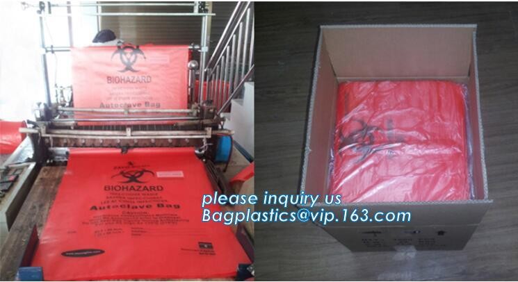 LDPE biohazard waste bin bags disposable medical autoclave bags, biohazard specimen bag plastic adhesive flat bag, bagea