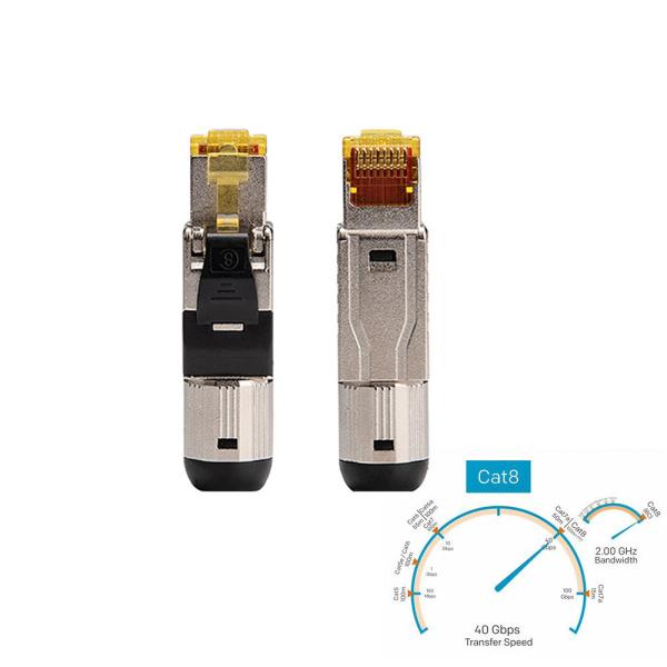 Quality RJ45 Network Modular Plugs Cat8 Shielded Connectors 8P8C High Speed 40 Gbps for sale