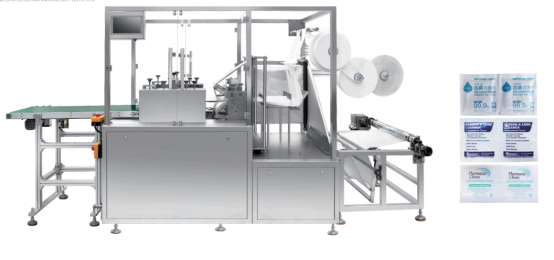 Full Automatic Multilanes Alcohol Swabs Packing Machine High Speed