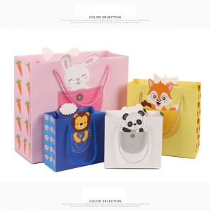 China Children Cartoon Candy Kraft Paper Gift Bags Moistureproof Reusable wholesale