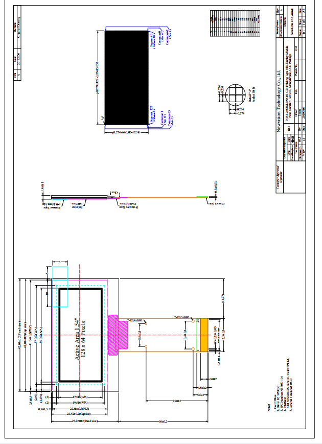 1.54 Inch OLED Monochrome Display Dynamic Refresh Rate Outdoor Adaptability OLED LCD Display