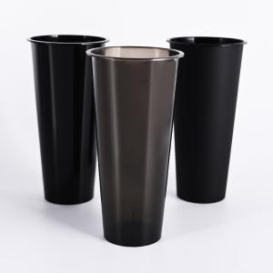 Transparent Black PP Plastic Cups 12oz 16oz 24oz Drinking Cup For Juice