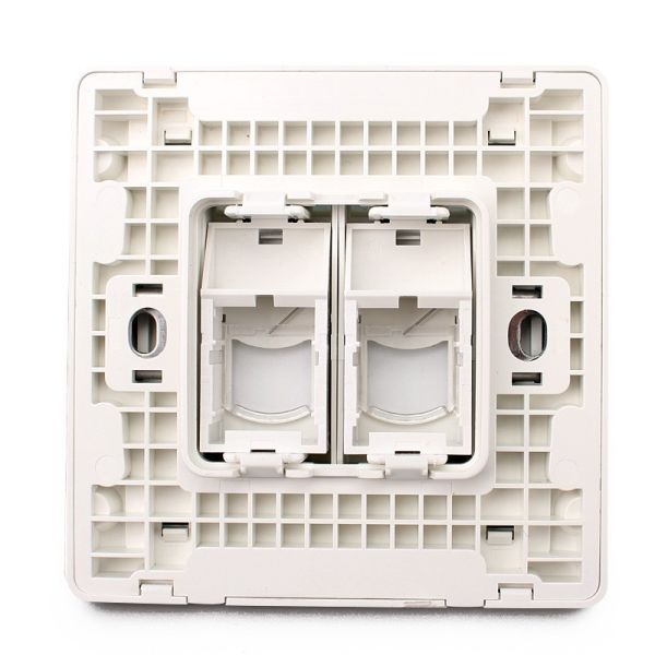 2 Port Type 86 Network Wall Plate , Rj45 Module Faceplate RJ45 RJ11 86*86mm