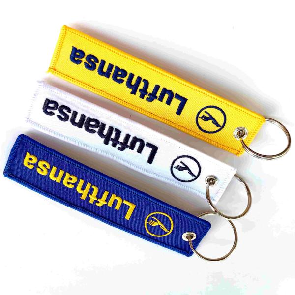 Quality Custom Lufthansa Embroidered Keychain | 10-Char Personalization & OEKO-TEX Certified Polyester | Global Shipping (DHL/EMS)​ for sale