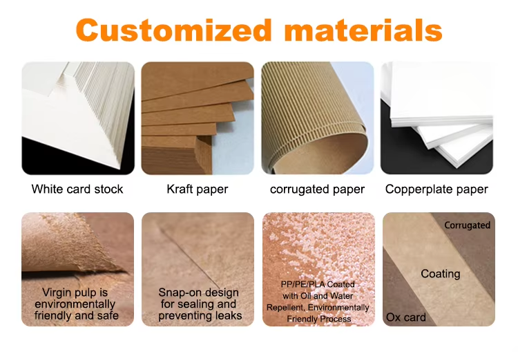 Eco-Friendly Customized Burger Box Recyclable Corrugated Leather for Nuts Kernels