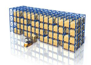China Q235B Steel Material Drive In Racks Design , Drive Through Pallet Racking Customized Size wholesale