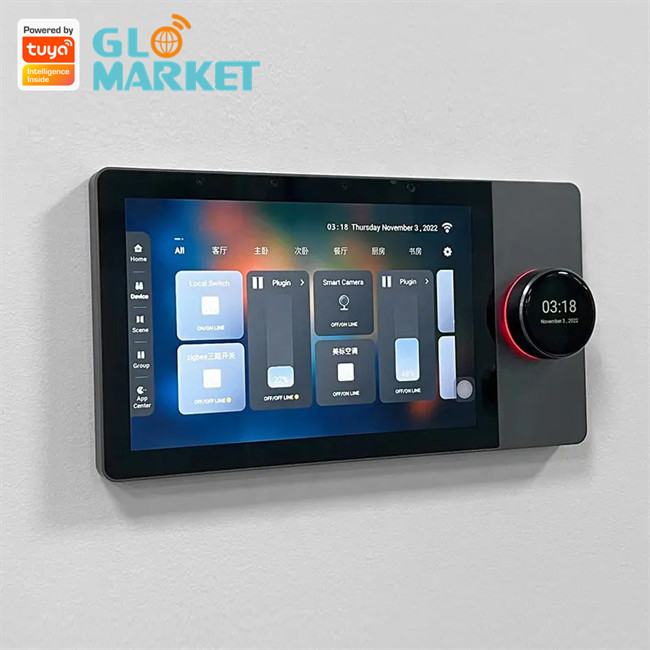 Wifi Smart Control Panel 7 Inch Home Background Music System Tuya Zigbee Gateway