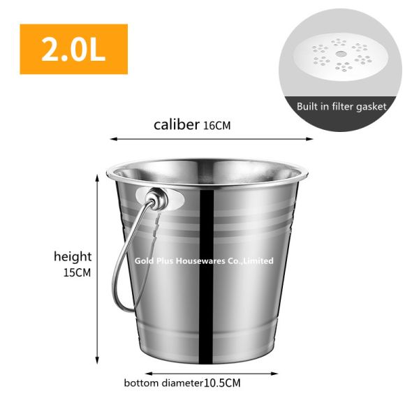 2L Hot selling ice bucket metal steel outdoor red wine ice bucket beer wine champagne cooler