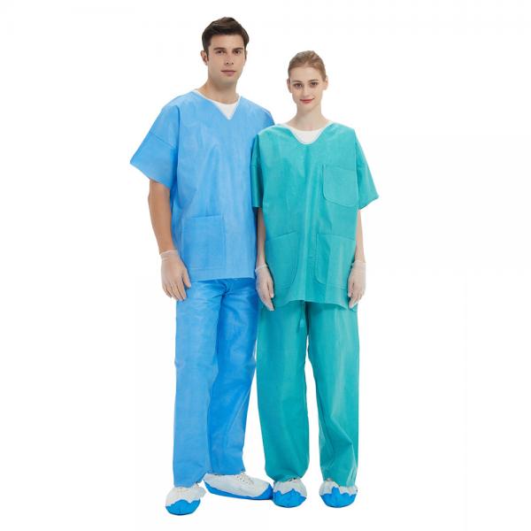 Quality Long Sleevs And Short Sleevs Medical Scrub Suits SMS Disposable Non Woven for sale