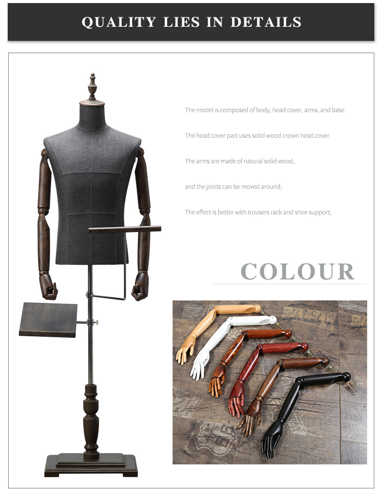 Fashion half body mannequins Abstract Dummy Torso Clothes Display male mannequin for display mannequin adjustable