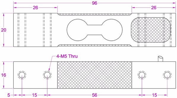 Strain gauge transducer load cell transducer