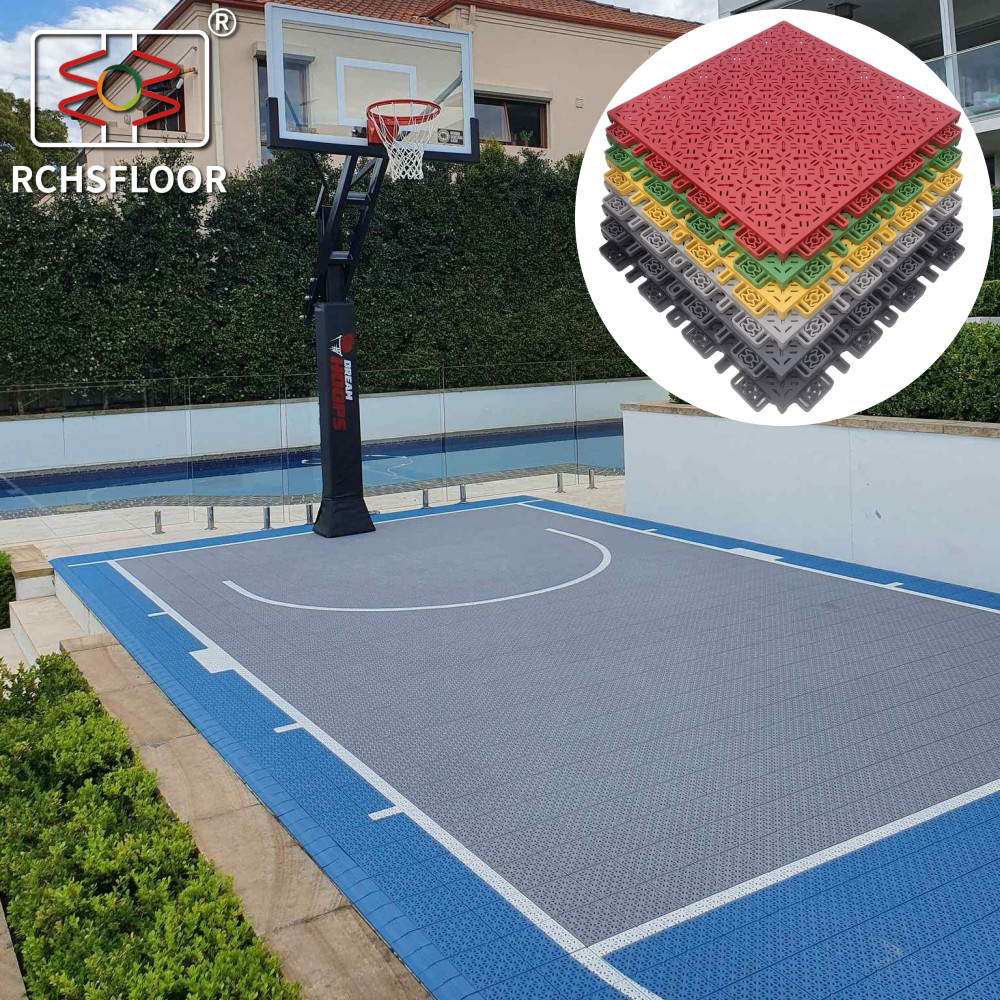 China PP Modular Sport Tiles 340mm*340mm Polypropylene Basketball Court wholesale