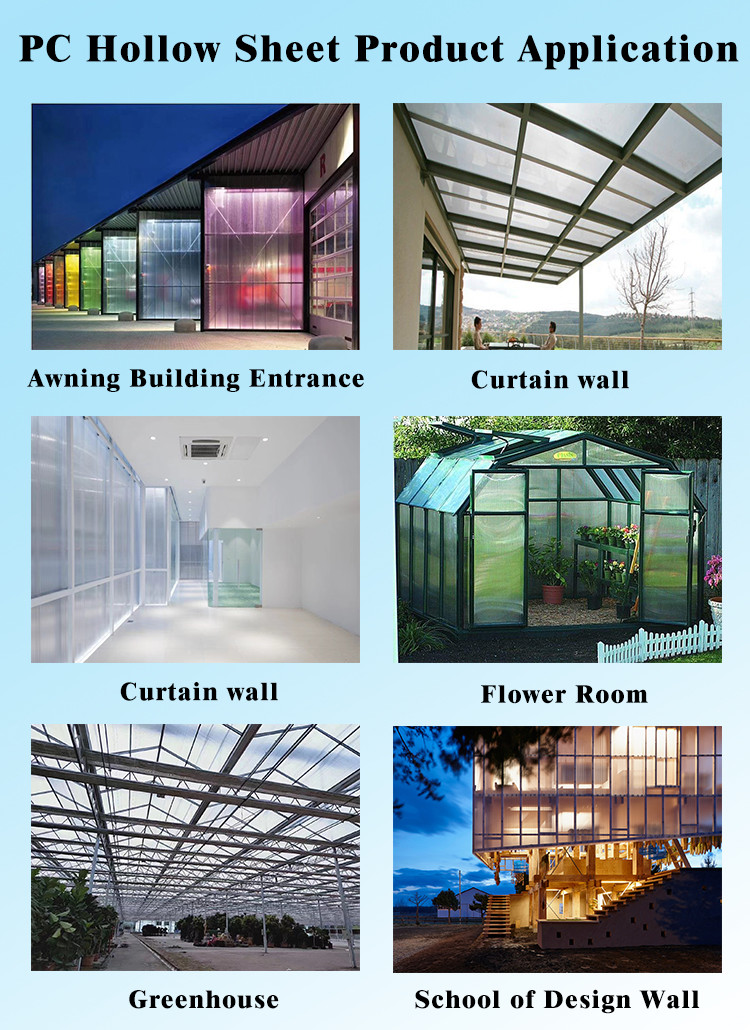 Clear Triple Layer Polycarbonate Sheet R U Value Triple Wall Polycarbonate