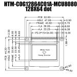 128X64 Dots Graphic FSTN COB LCD Module With White Side Backlight