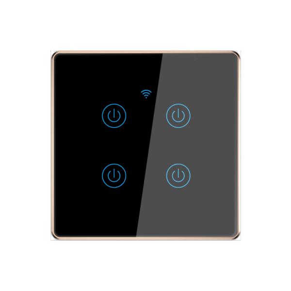EU Standard Tuya Smart Switch 2 Gang LED Sensor Light Voice Control Wifi Smart