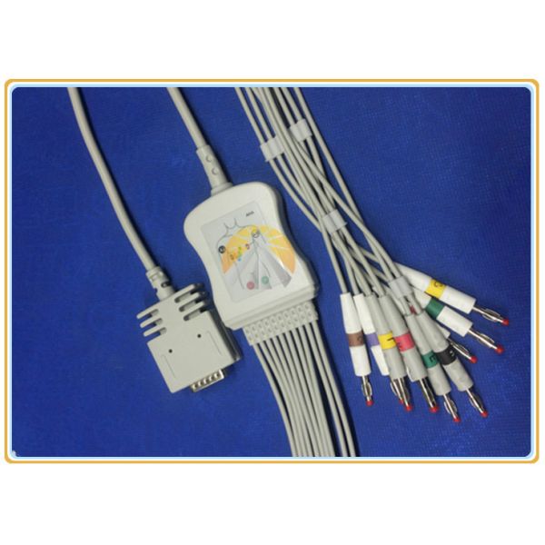 Burdick EK-10 One Piece ECG Electrode Cable Superior Flexibility / Durability