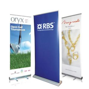 Outdoor Custom Beach Flags Aluminum Stand Retractable Display Promotional PVC Roll Up Banner