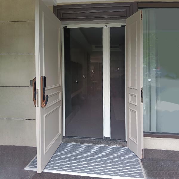 Quality Aluminium Frame Retractable Sliding Mosquito Net Door Custom Size for sale