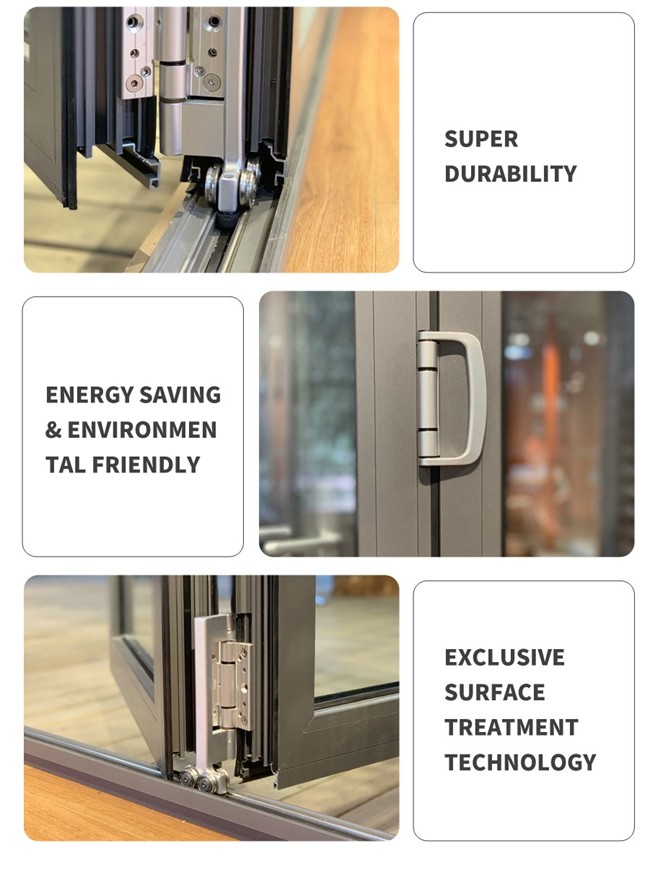 corner bi fold door,exterior bi fold door,soundproof bi-fold door,bi-fold aluminum door