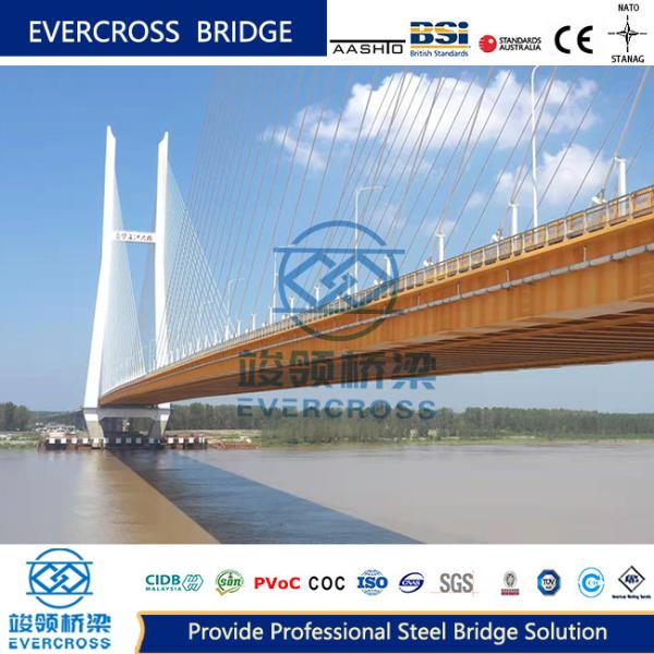 Quality Steel Truss Cable Stayed Bridges High Strength Steel Concrete Bridge for sale