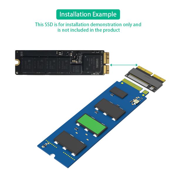 M.2 NVME SSD Convert Adapter for MacBook Air Pro Retina Mid 2013 2014 2015 2016 2017, NVME/AHCI SSD Upgraded Kit for A1465 A1466 A1398 A1502