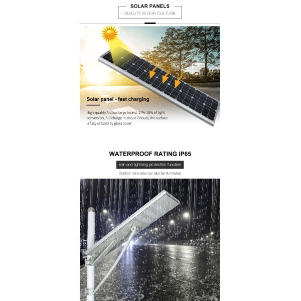 High Brightness Outdoor Lighting Street Lamps 12v Solar Power All In One Integrated 15W