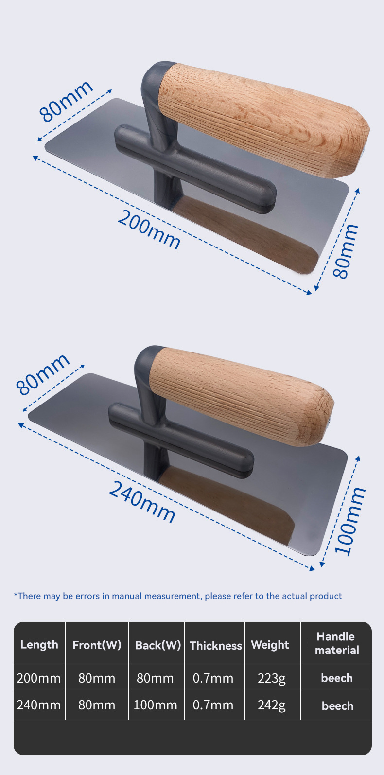 Acceptable OEM Producing High Capacity Bricklaying Trowel with Stainless Steel Blade