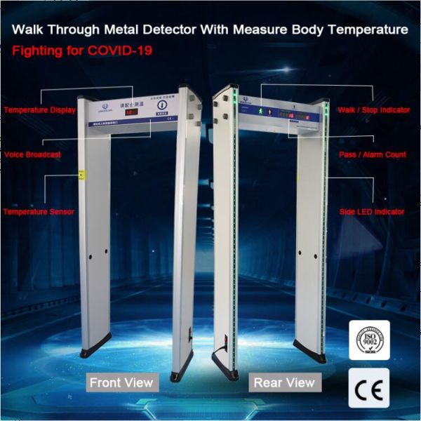 Multi Zones Body Thermal Walk Through Metal Detector Gate Safety Dot Array Infrared Temperature Scanner Door UB500
