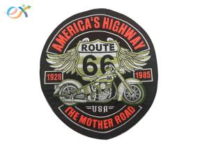 Rectangle Embroidered Motorcycle Patches , Custom Made Patches For Leather Vests