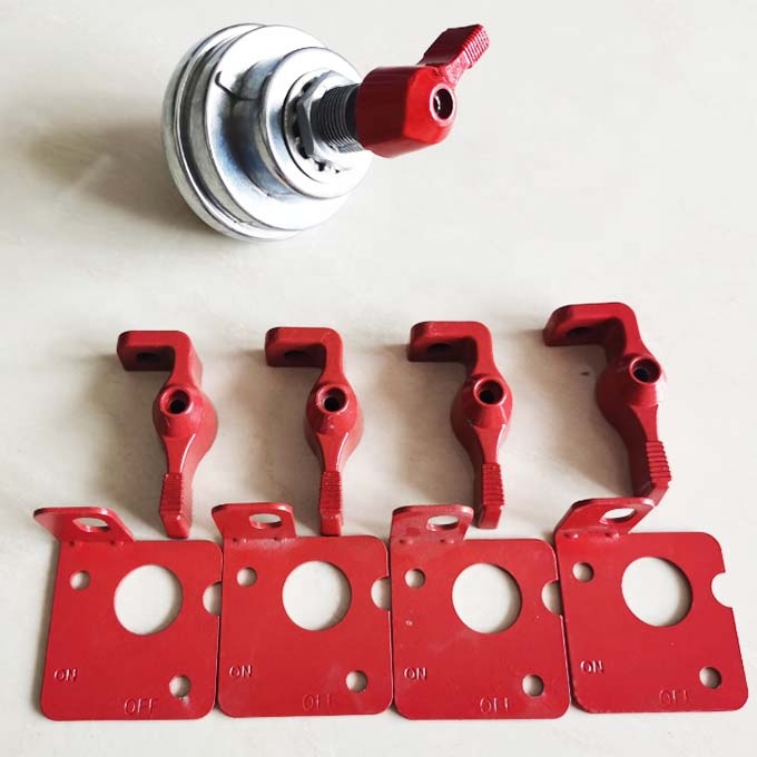 Universal Silver Lockout Lever Kit for A/C Switch on Car Battery Master Disconnect Switch Car Make Car Yellow Red