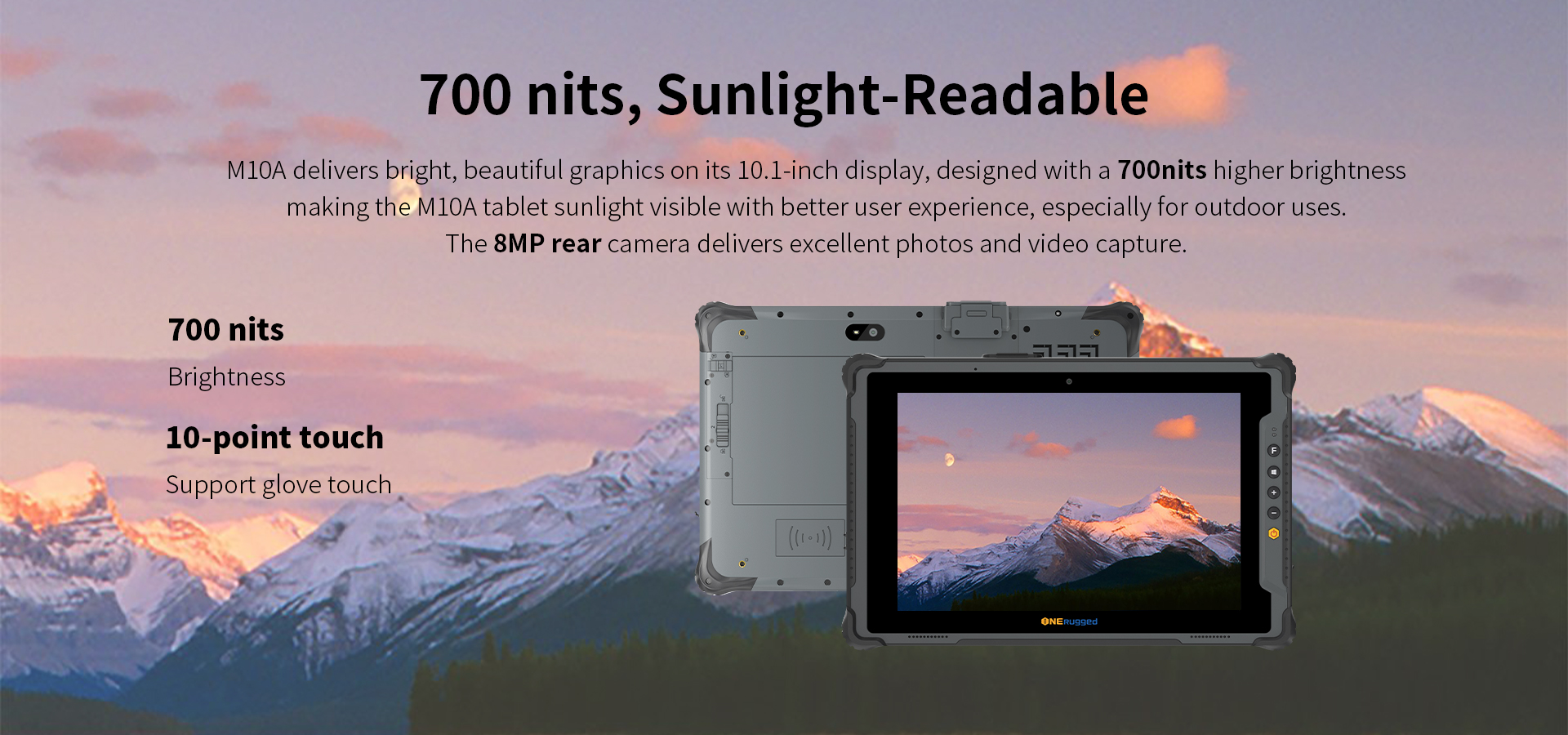 ONERugged M10A 10inch Tablet with Win 11 Scanner IP65 NFC RS232 RJ45 and Optional NFC