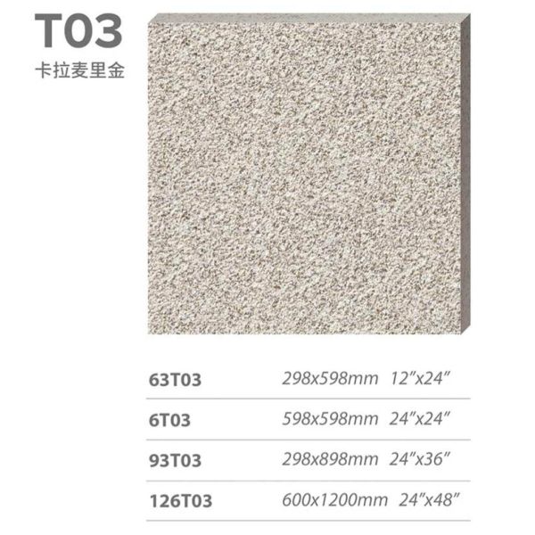 600x600mm Non-Slip Porcelain Outdoor Tile 2cm Thick Matt Surface