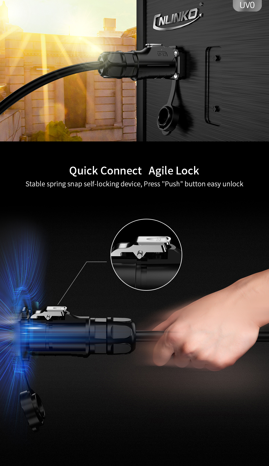 CNLINKO LP12 Plastic Male and Female Industrial Waterproof Pin M12 Connector