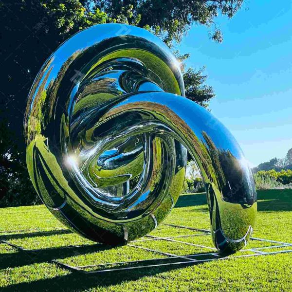 Quality 3M Long Mirror Polished Outdoors Stainless Steel Crab Sculpture for sale