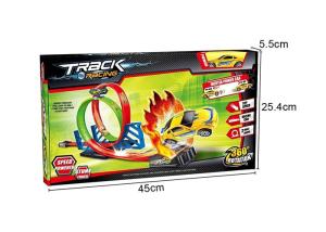 Hot Wheels Fast Track Race Car Set , Kids Race Car Track Set 360° Rotation