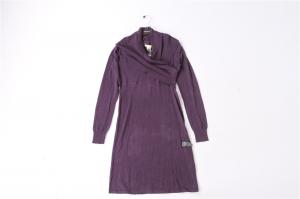 China Purple Coral Women'S Long Sleeve Sweater Dress 80% Cotton 20% Wool wholesale