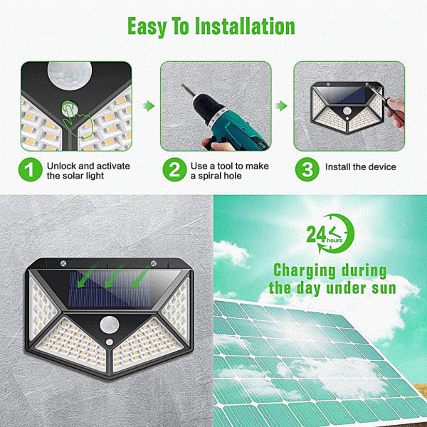 1000lm IP65 Waterproof Outdoor Solar Spot Lights Motion Sensor