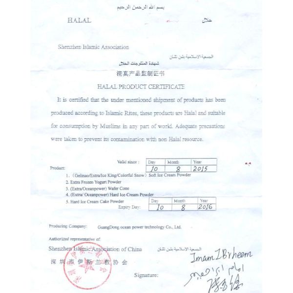 low fat low calorie Mango Frozen yogurt powder Halal HACCP ISO22000 certificated