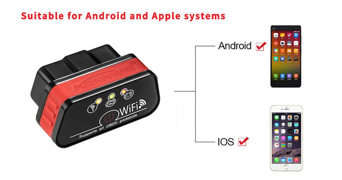 Portable Obd2 Wifi Auto Scanner / Precise Wifi Adapter Diagnostic Tool