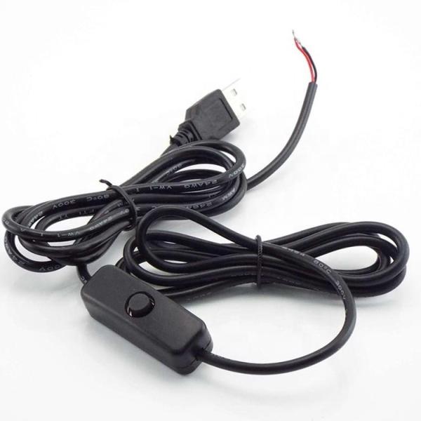 Quality 1m White Black Led Strip Power on off Button USB Type A Switch Extension Cable for sale